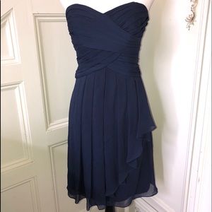 Beautiful Strapless navy dress,wedding,semiformal